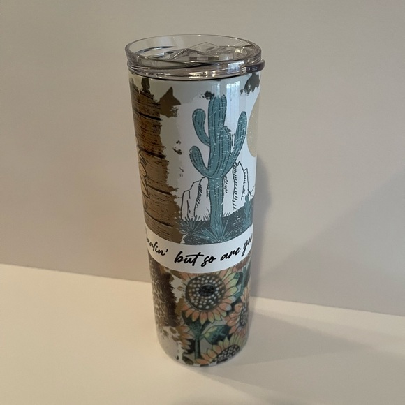 Life is tough Darlin tumbler. 20 oz. Western  with straw and sliding lid - Picture 3 of 4